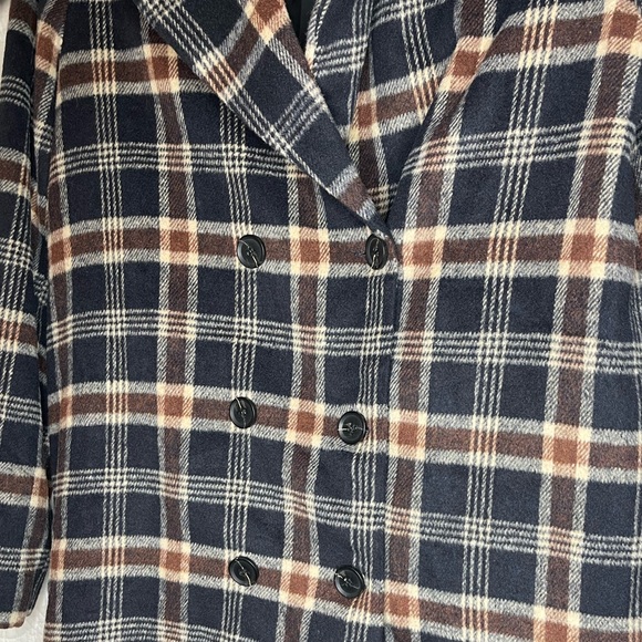 Doe & Rae Plaid Double Breasted Winter Coat Jacket Small ^ 3 for $20 - Picture 2 of 4